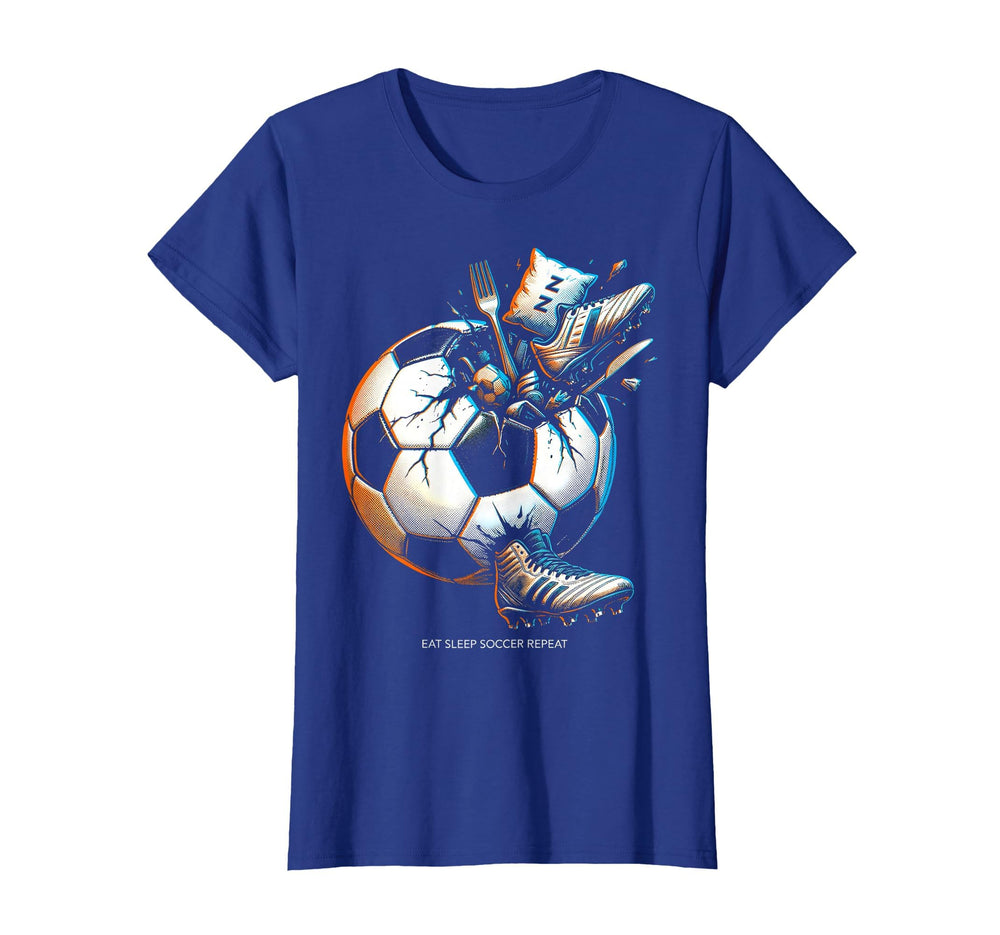 Eat Sleep Soccer Repeat Soccer T-Shirt - Graphic Print for Adults