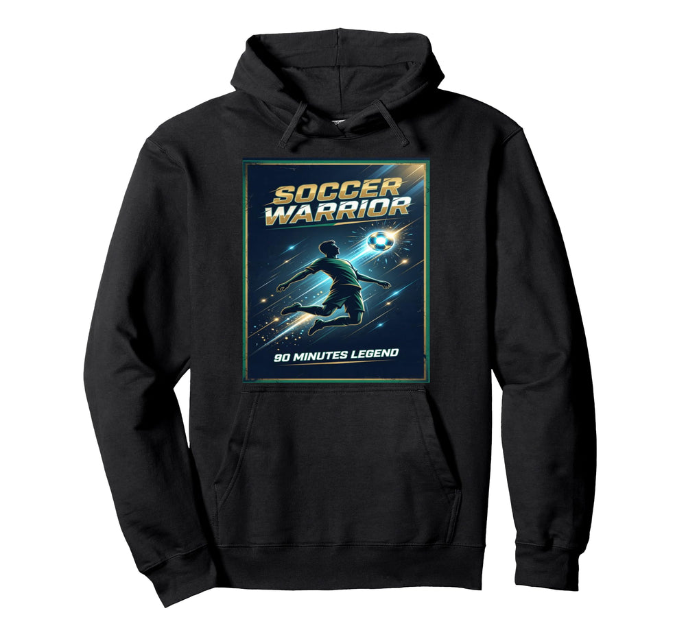 Football Warrior Soccer 90 Minutes Hoodie - Minimalist Print for Adults