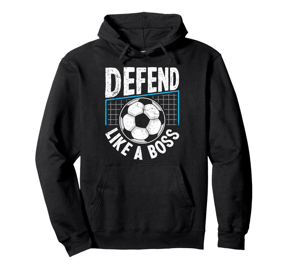 Soccer Defend Like Boss Goalkeeper Hoodie - Minimalist Print for Adults
