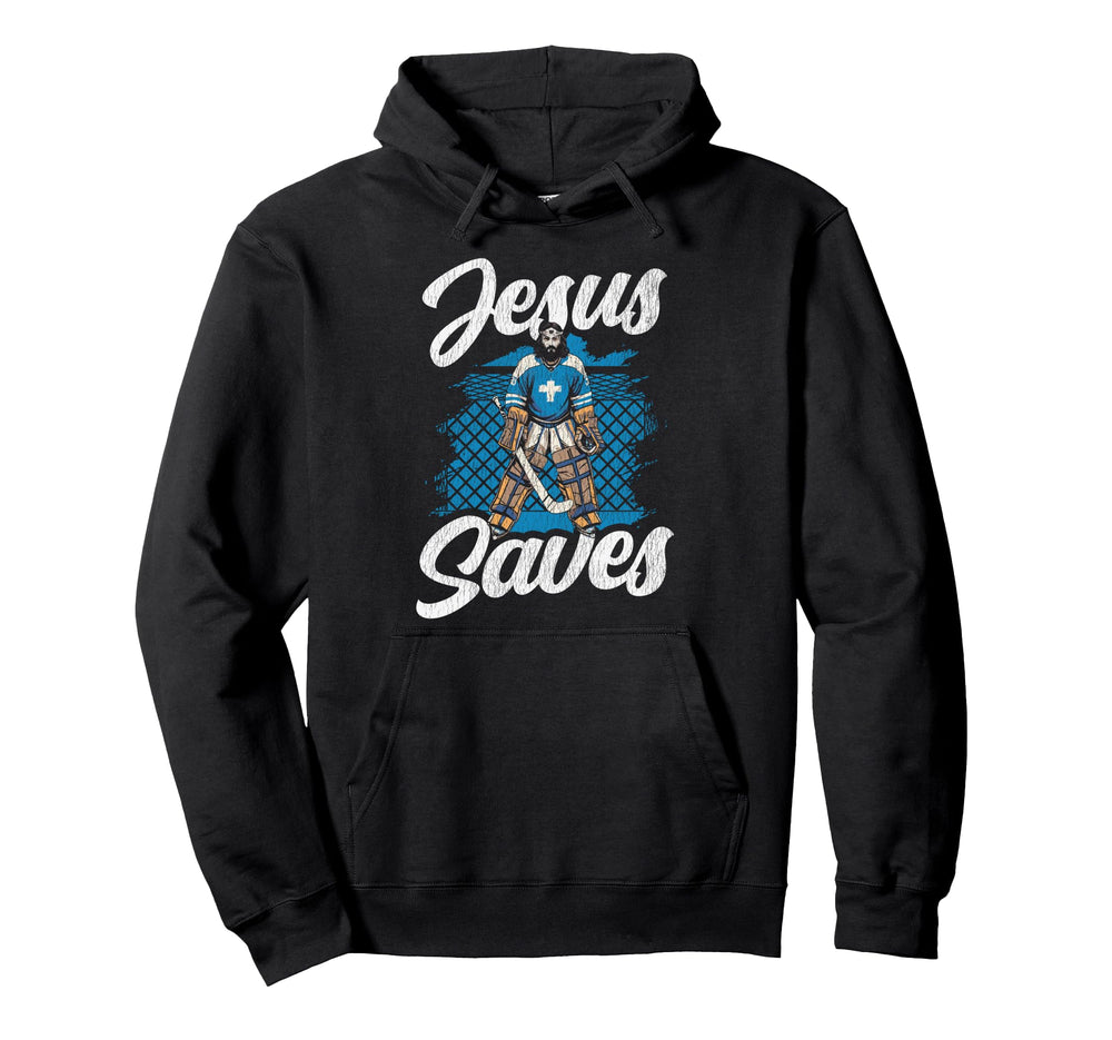 Ice Hockey Goalie Goalkeeper Jesus Jesus Hoodie - Graphic Print for Adults