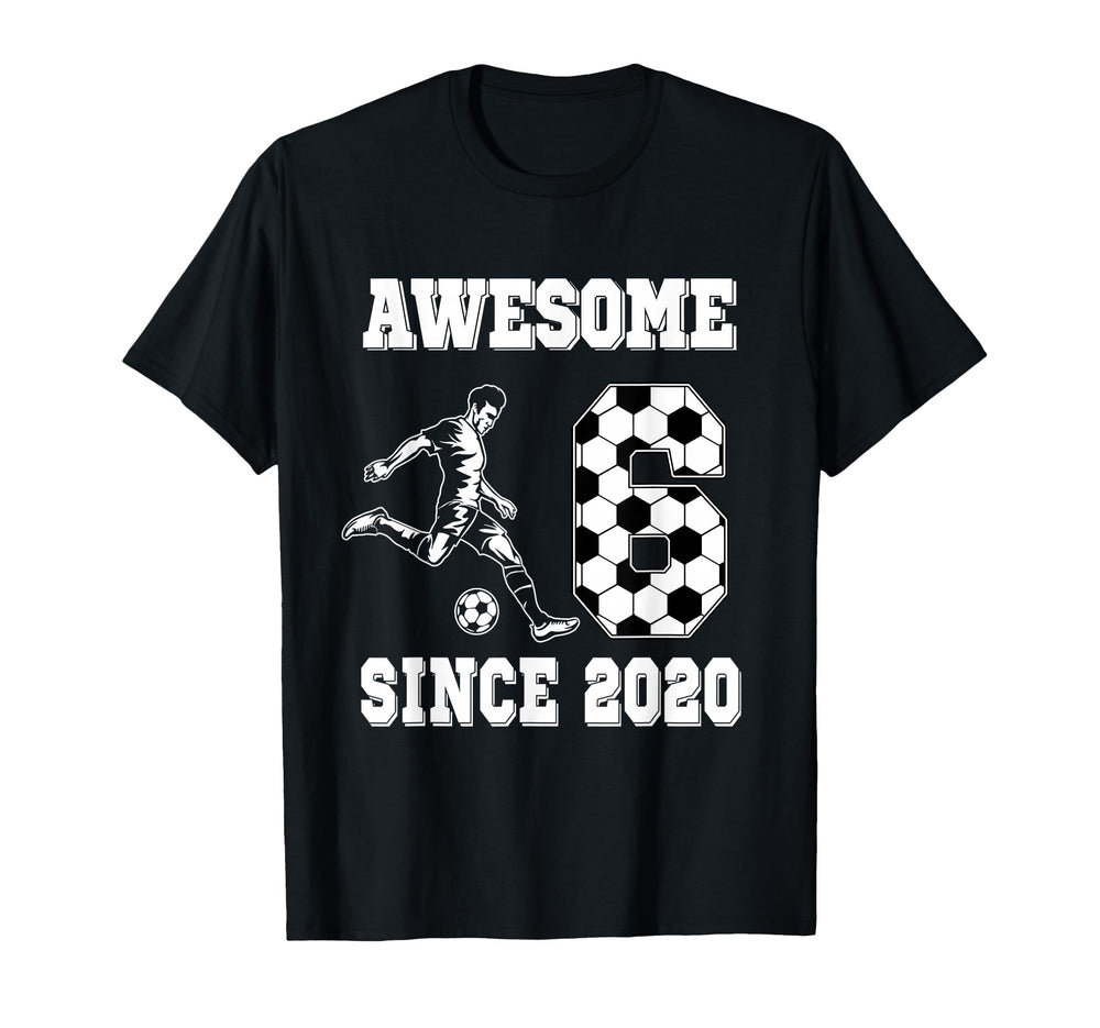 6 Year Old Birthday Soccer Awesome Since T-Shirt - Custom Art Print Unisex
