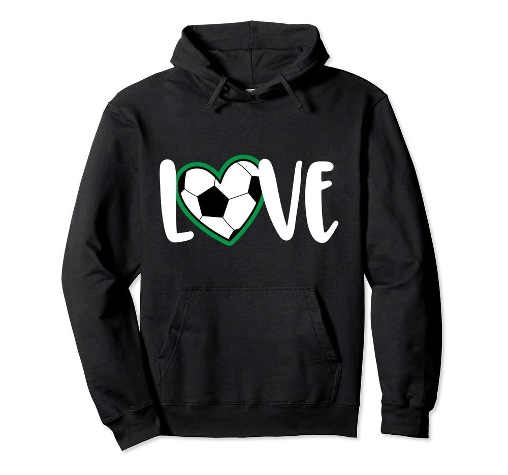 Soccer Love Heart Soccer Ball Soccer Player Hoodie - Trendy Graphic Unisex