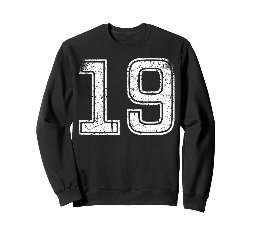 White Sports Team Number 19 Sweatshirt - Streetwear Style Unisex