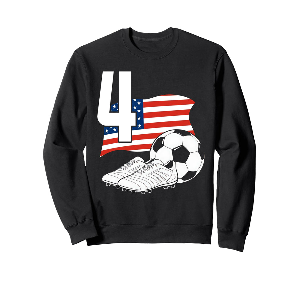 4 Soccer Birthday Gift Soccer Fan Sweatshirt - Novelty Apparel Men Women