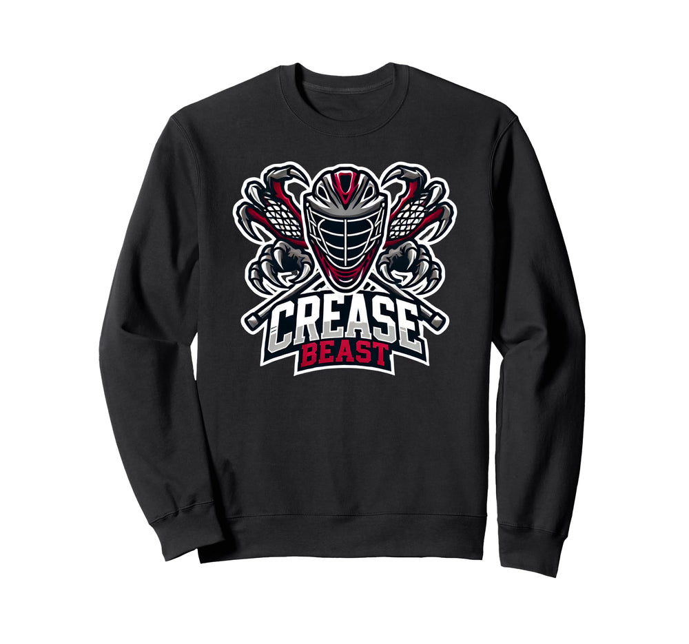 Lacrosse Goalie Crease Beast Funny Sweatshirt - Unique Graphic for Adults