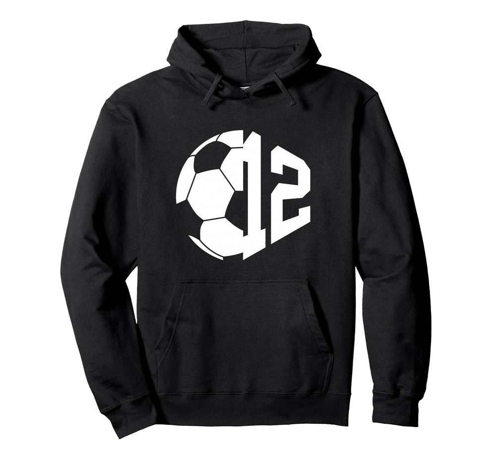 Number 12 Years Soccer 12Th Birthday Hoodie - Trendy Graphic Men Women