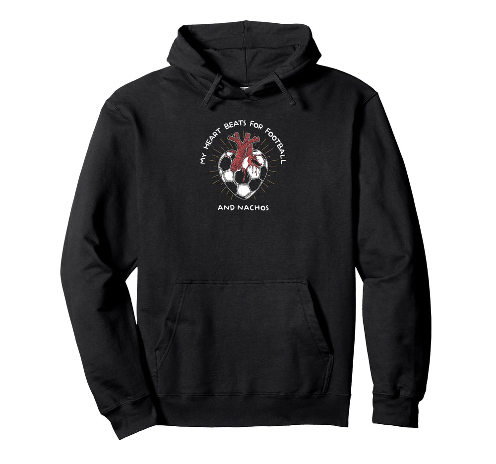 My Heart Beats Football And Nachos Hoodie - Aesthetic Graphic for Adults