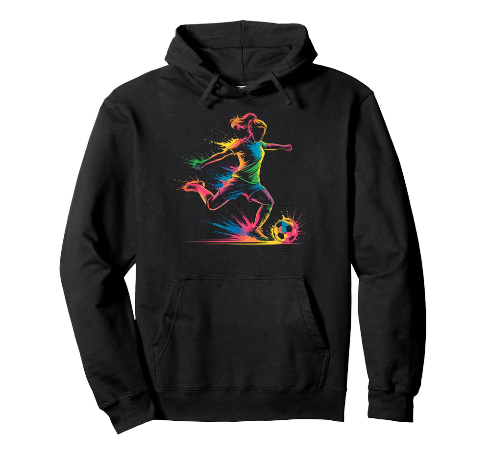 Colorful Funny Soccer Player Fan Dad Mom Hoodie - Aesthetic Graphic Unisex