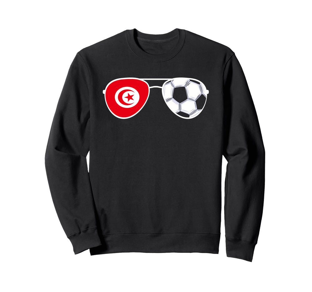 Tunisia Flag Football Sunglasses Sweatshirt - Trendy Graphic Men Women