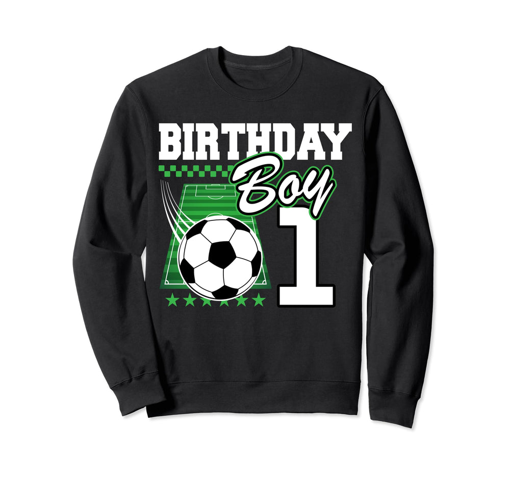 1St B Day Soccer Birthday Party 1 Sweatshirt - Minimalist Print for Adults