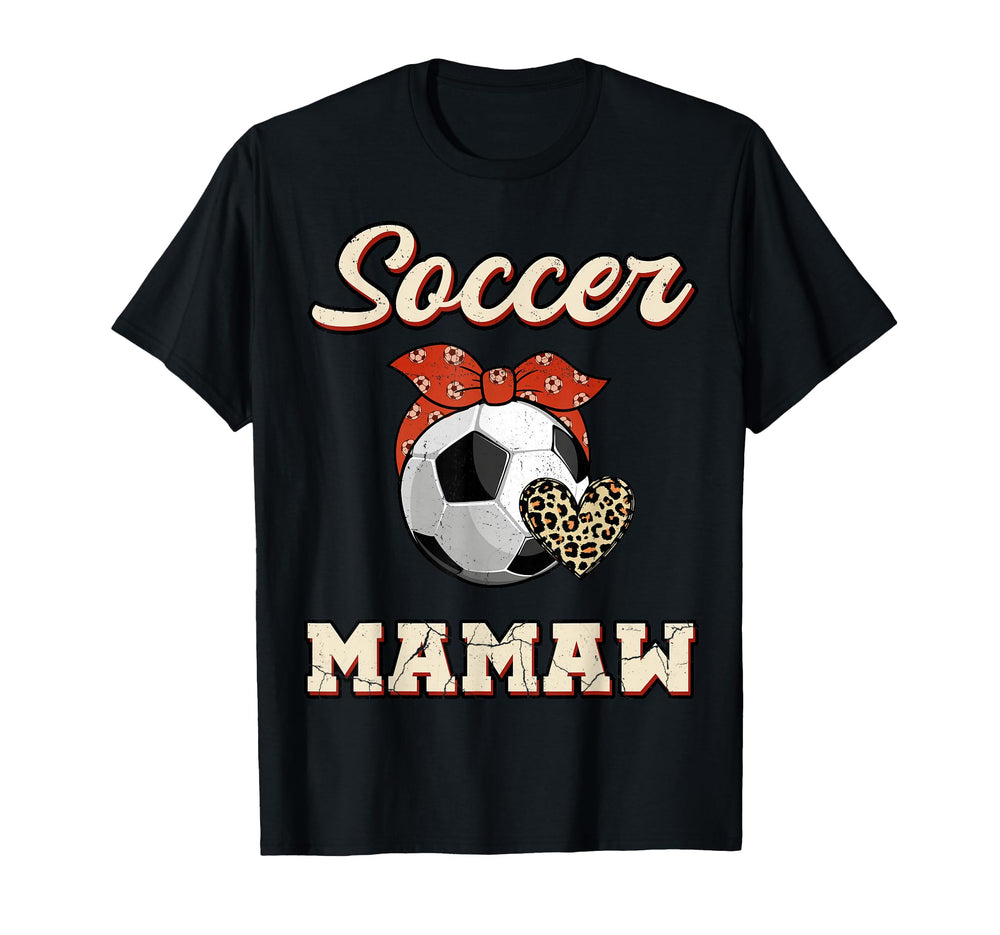 Soccer Mamaw Bandana Leopard Heart T-Shirt - Minimalist Print Men Women