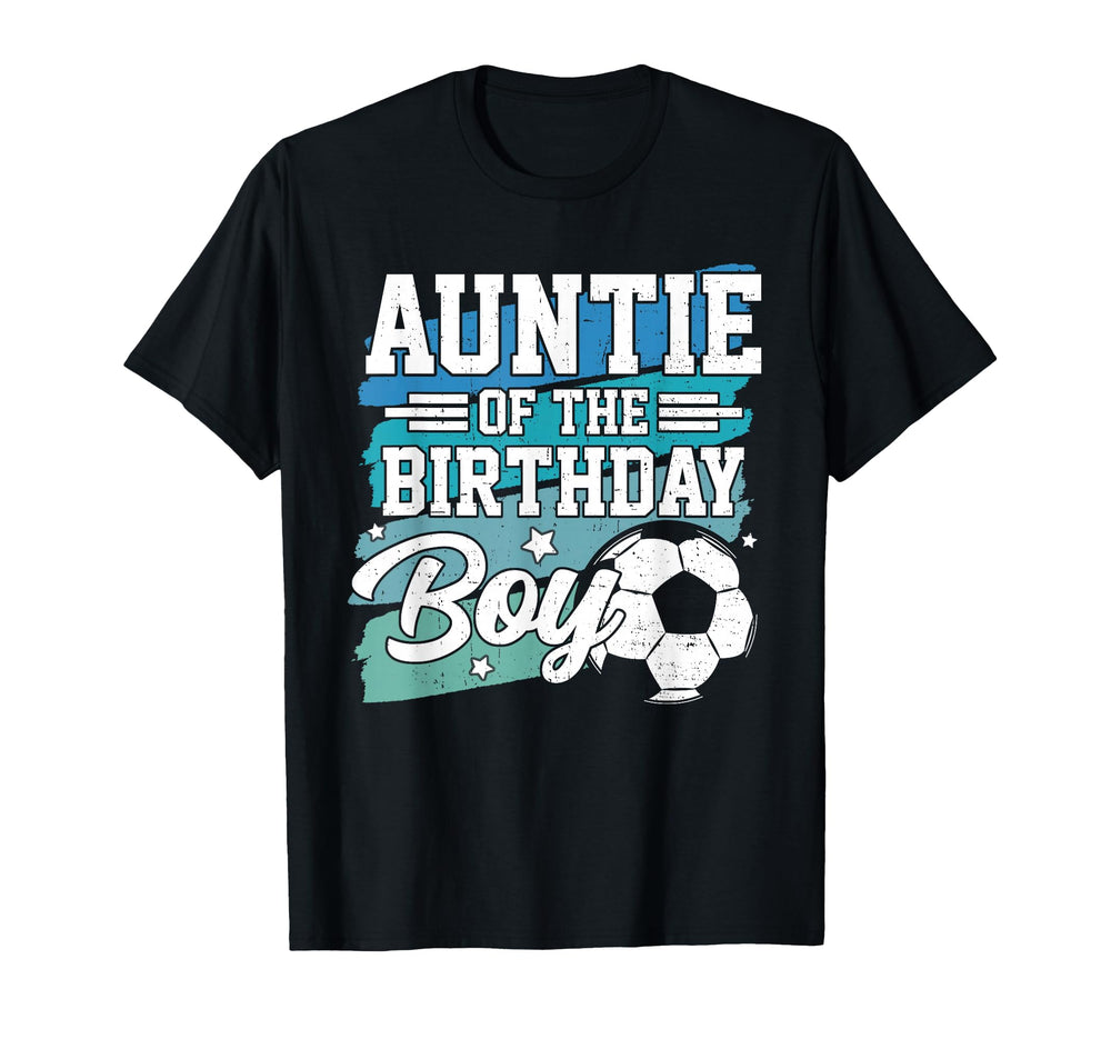 Auntie Birthday Soccer Family Matching T-Shirt - Unique Graphic Unisex