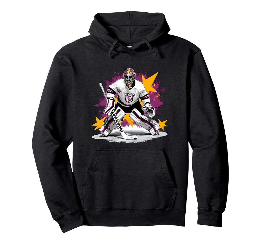 Ice Hockey Player Goalkeeper Ice Hoodie - Minimalist Print for Adults
