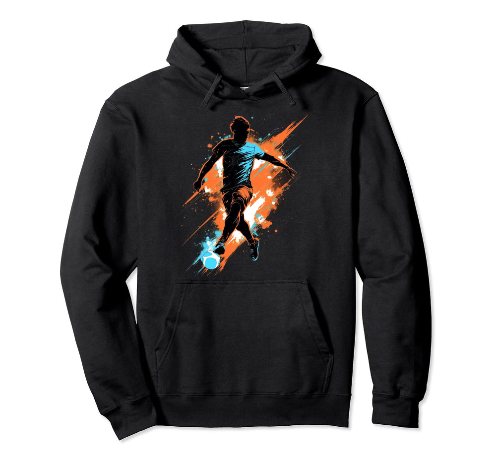 Soccer Player Silhouette Soccer Team Hoodie - Casual Everyday Wear Unisex