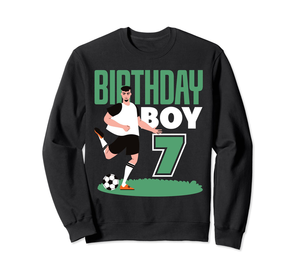 7Th Birthday 7 Years Soccer Football Sweatshirt - Streetwear Style Unisex