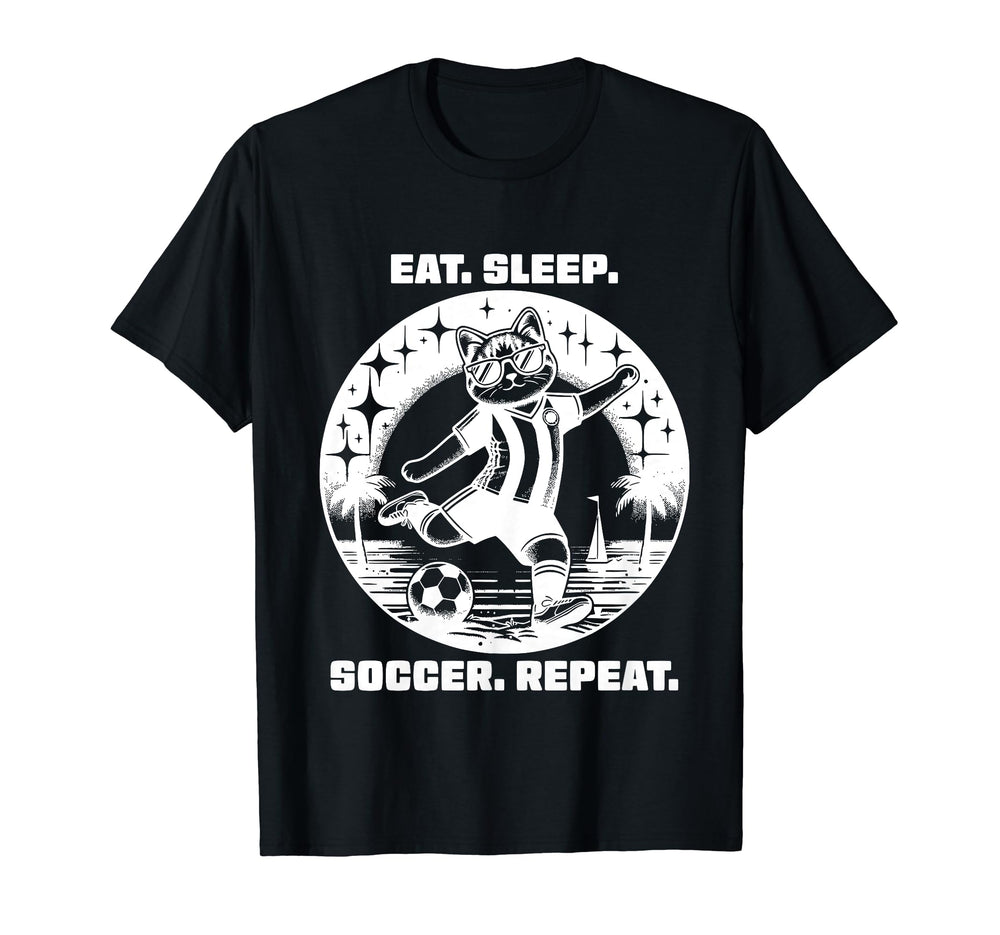 Eat Sleep Soccer Repeat Funny Soccer T-Shirt - Streetwear Style for Adults