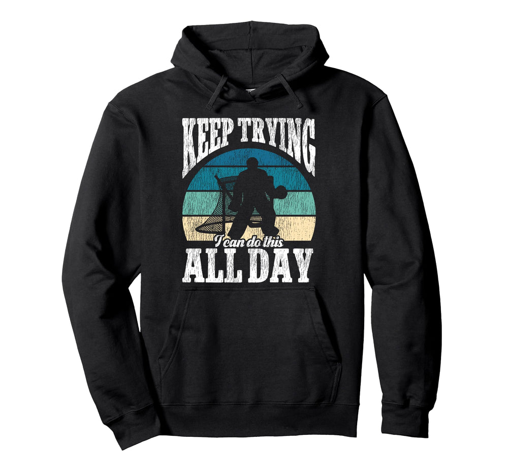 Ice Hockey Goalie Goalkeeper Keep Hoodie - Minimalist Print for Adults