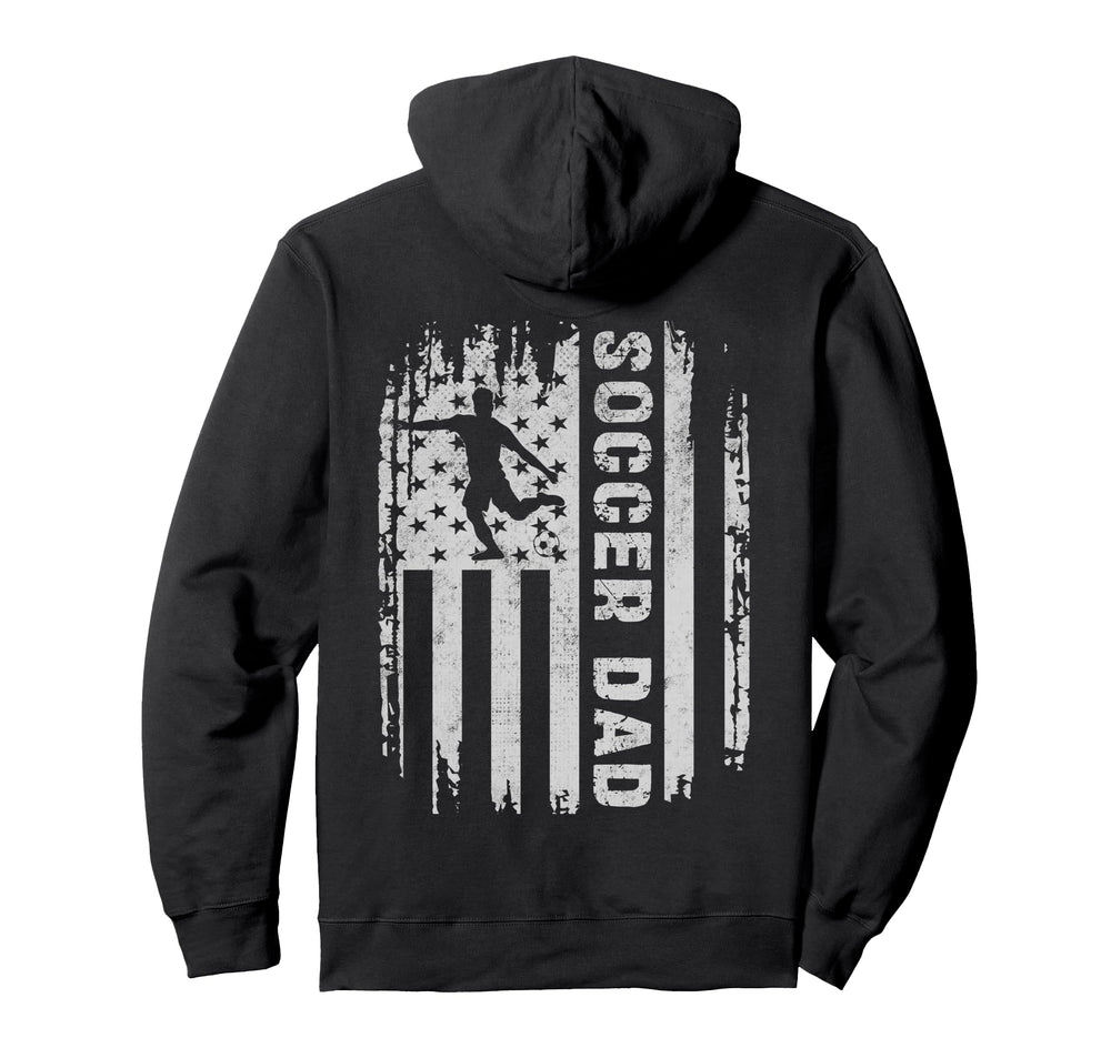 Soccer Dad American Flag Usa Back Hoodie - Casual Everyday Wear for Adults