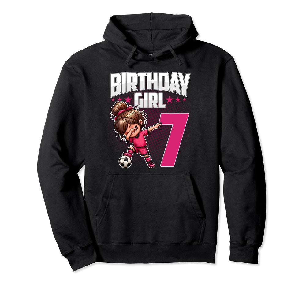 7Th Birthday Soccer Dabbing 7 Years Old Hoodie - Graphic Print for Adults