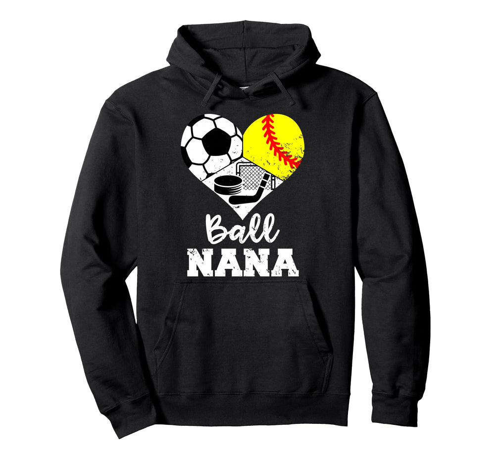 Ball Nana Heart Funny Soccer Softball Hoodie - Aesthetic Graphic Men Women