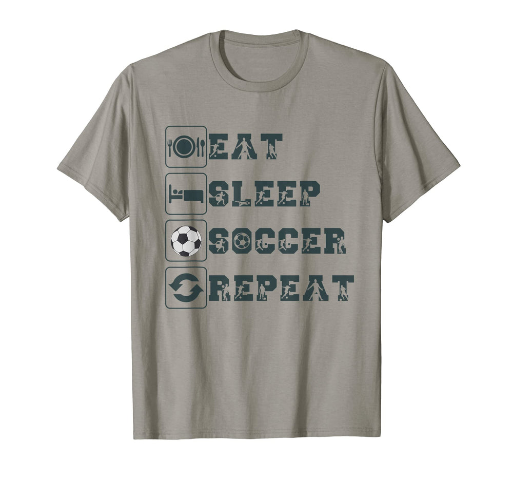Eat Sleep Soccer Repeat Futbol Sports T-Shirt - Graphic Print Unisex