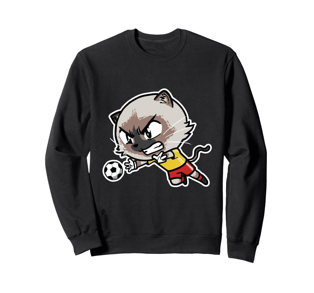 Kawaii Cat Football Soccer Player Sweatshirt - Streetwear Style Unisex