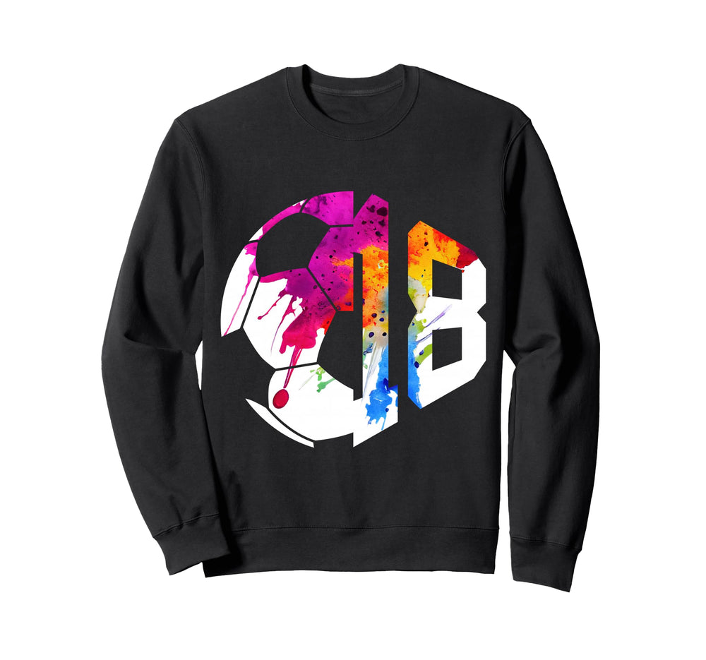 Number 18 Years Soccer 18Th Birthday Sweatshirt - Graphic Print Men Women