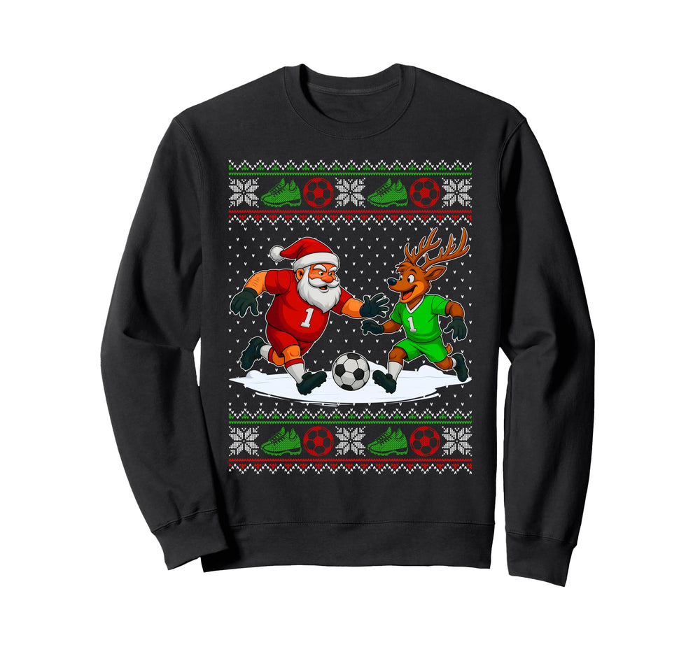 Reindeers Playing Soccer Ugly Sweatshirt - Fun Novelty Design Unisex