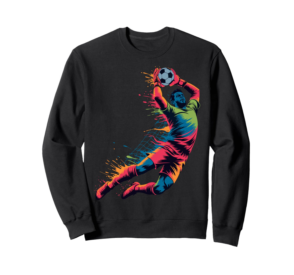Colorful Funny Soccer Goalie Sweatshirt - Novelty Apparel for Adults