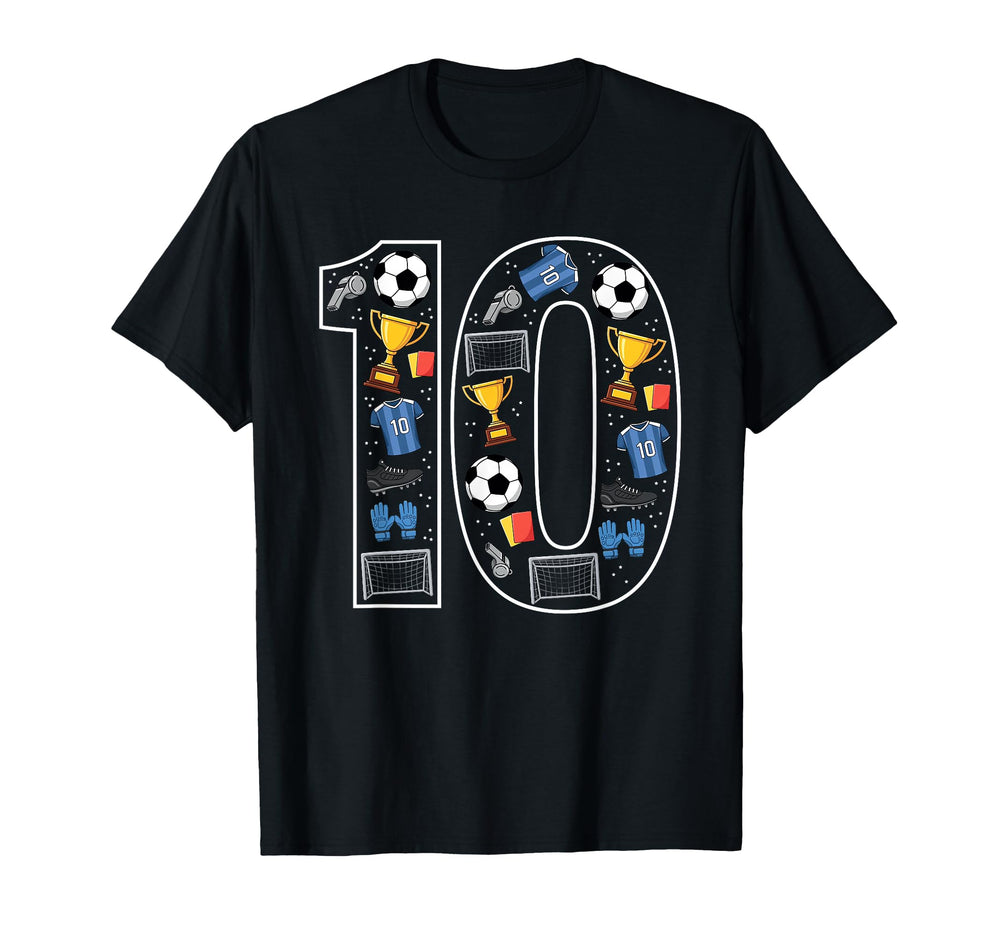 10 Soccer 10Th Birthday T-Shirt - Graphic Print Men Women