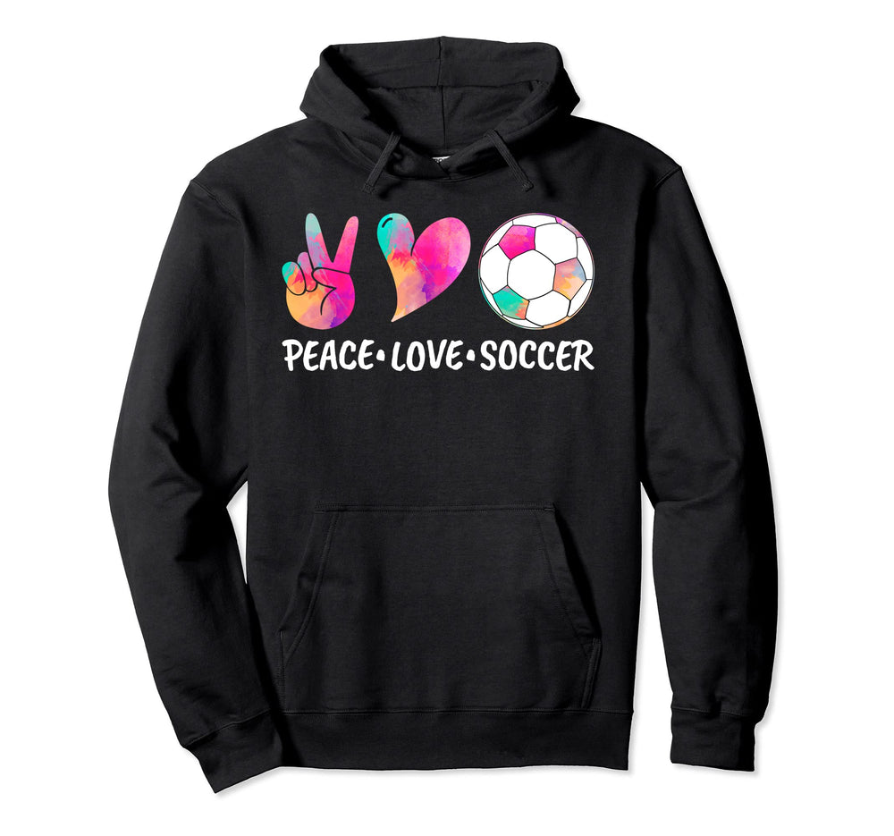 Soccer Tees Tie Dye Peace Love Soccer Hoodie - Aesthetic Graphic Unisex