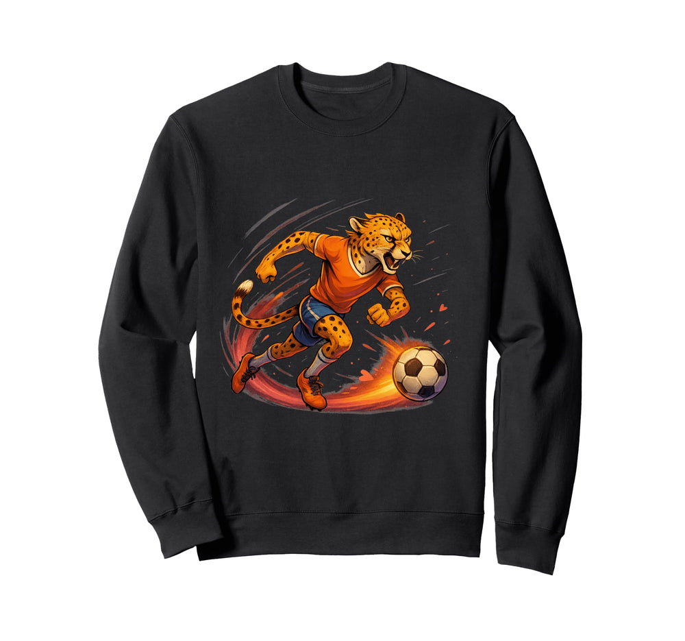 Fast Cheetah Striker Soccer Sprint Sweatshirt - Streetwear Style for Adults