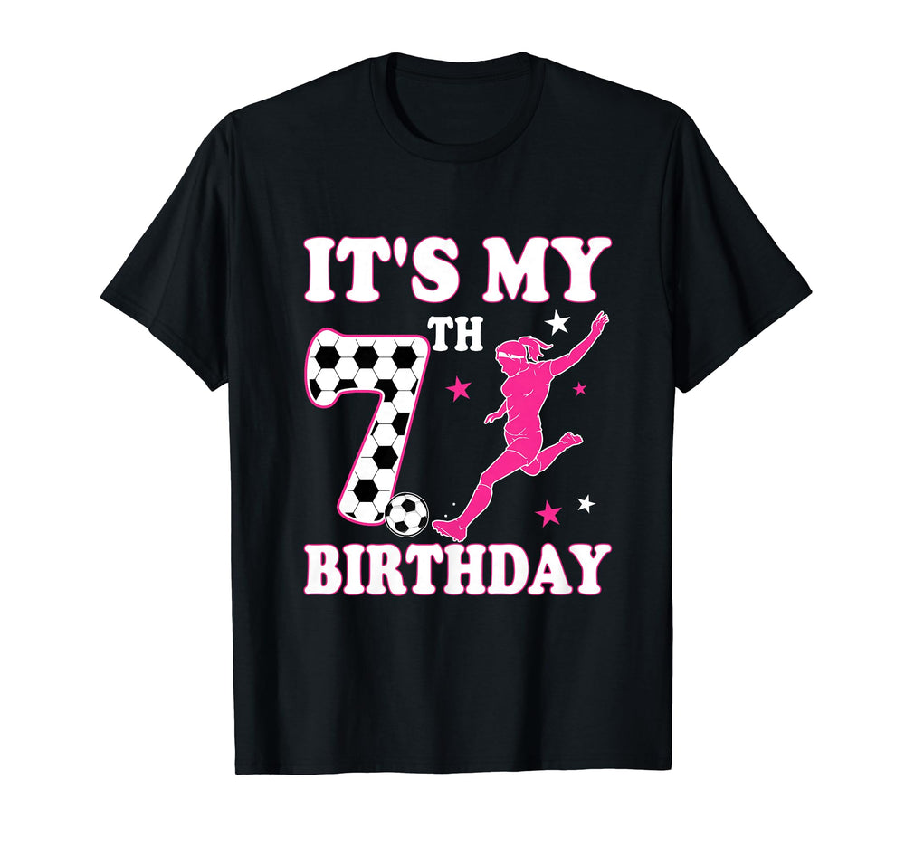 7Th Birthday Soccer Themed 7 Year T-Shirt - Casual Everyday Wear Men Women