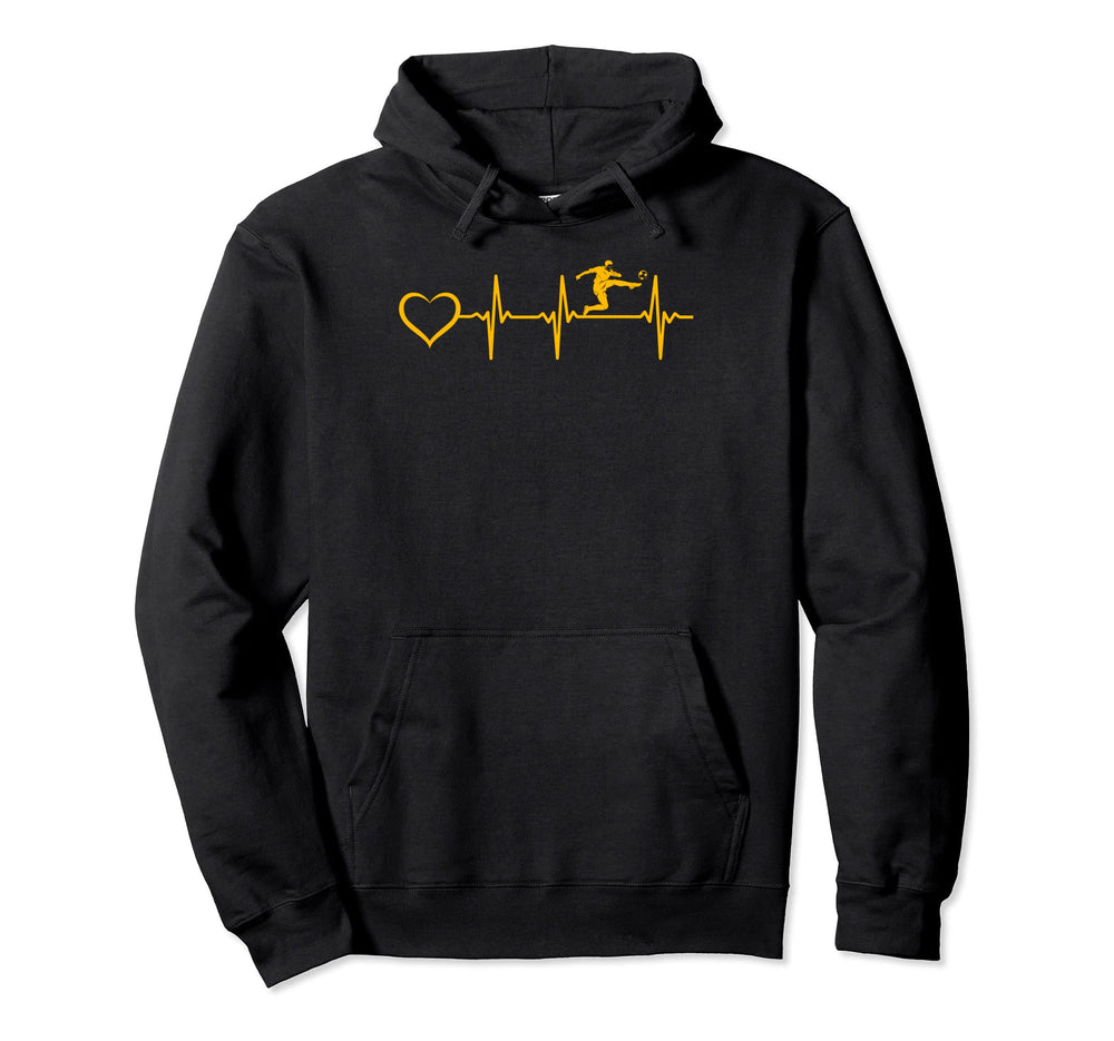 Soccer Heartbeat Heart Soccer Player Hoodie - Fun Novelty Design Men Women