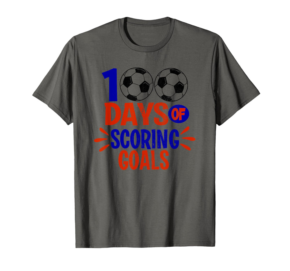 100 Days Scoring Goals Soccer Coach T-Shirt - Streetwear Style for Adults