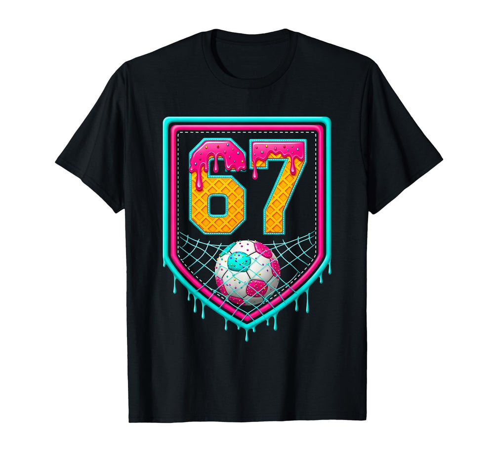 Soccer Drip Number 67 Soccer Player T-Shirt - Minimalist Print for Adults