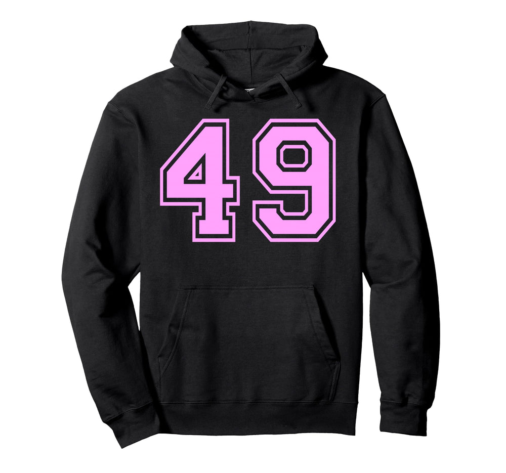 49 Number Forty Nine Sports Varsity Hoodie - Minimalist Print Men Women