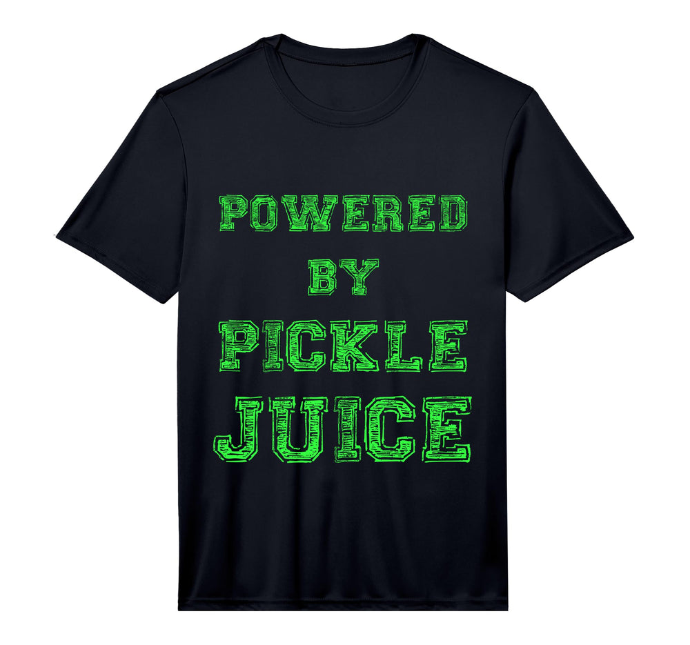 Powered Pickle Juice Funny Gym Yoga Gift T-Shirt - Graphic Print Men Women