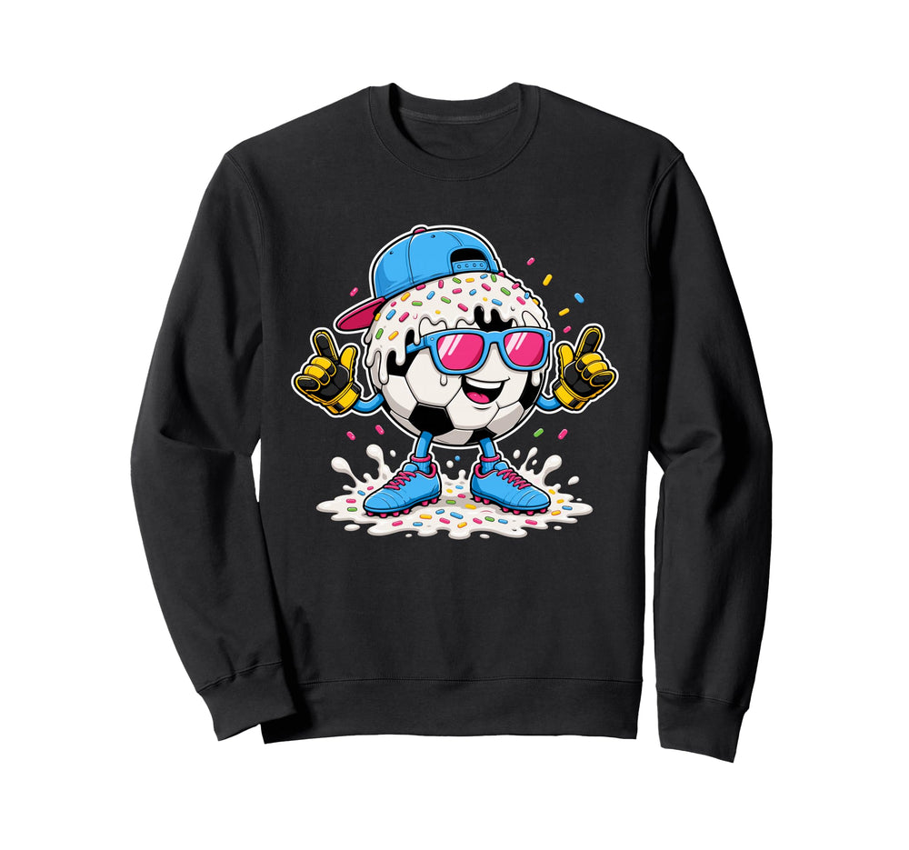 Soccer Ball Melting Ice Cream Drip Sweatshirt - Custom Art Print Men Women