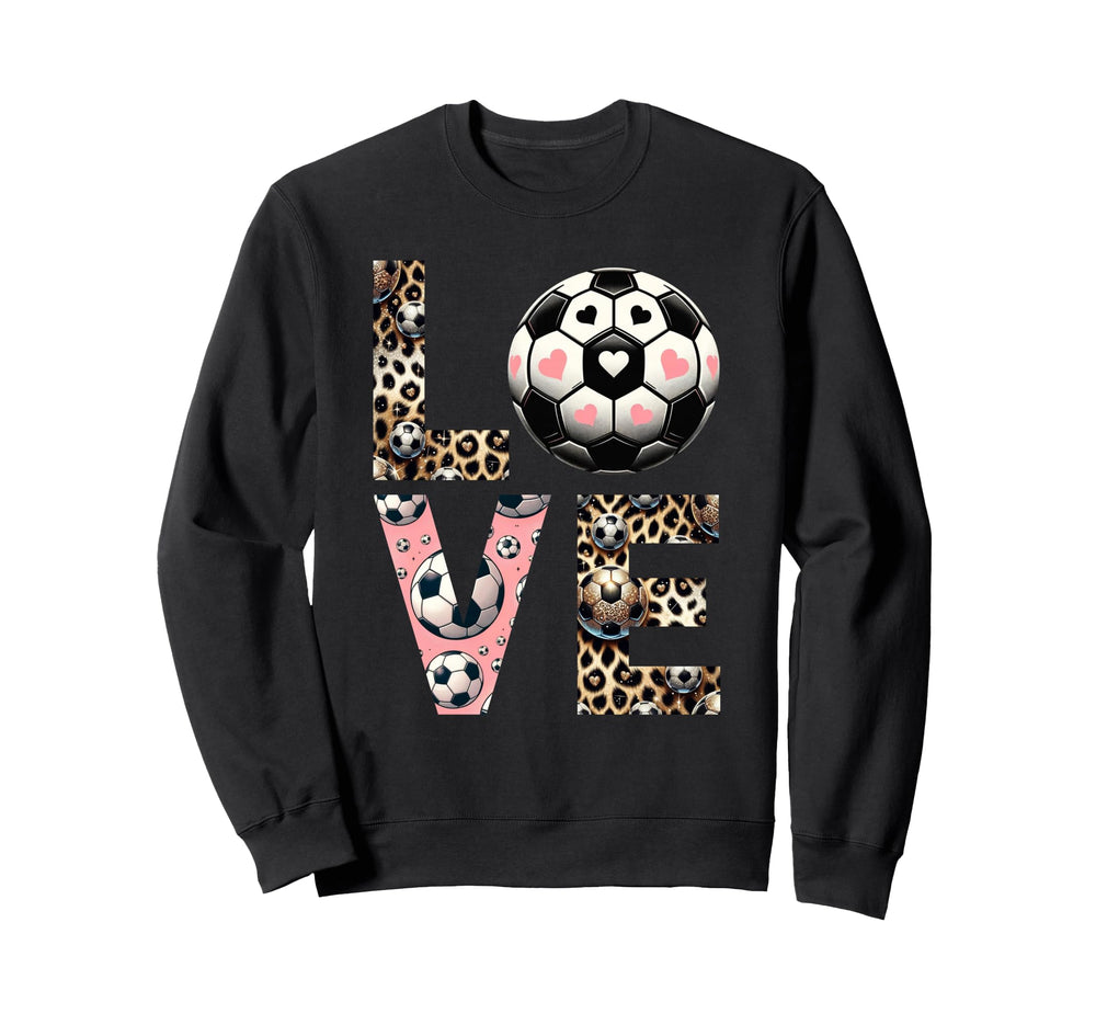 Love Soccer Leopard Soccer Player Sweatshirt - Graphic Print Men Women