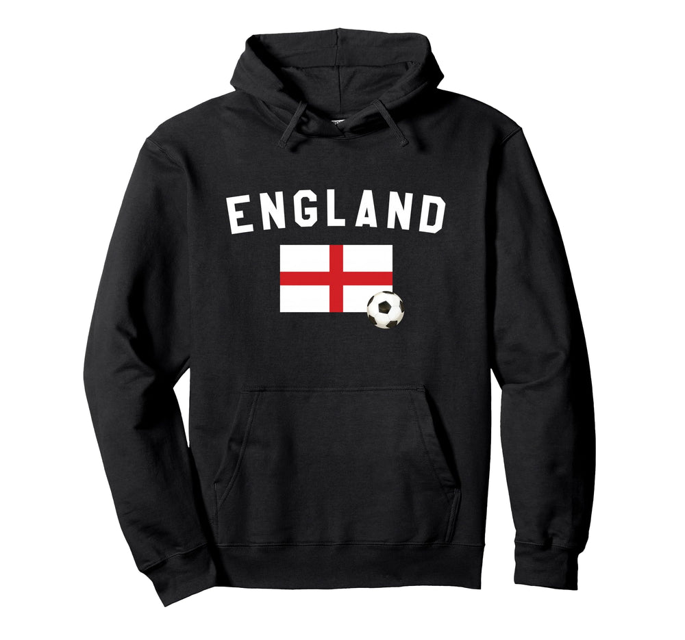 England Flag Soccer Football Fan Player Hoodie - Fun Novelty Design Unisex