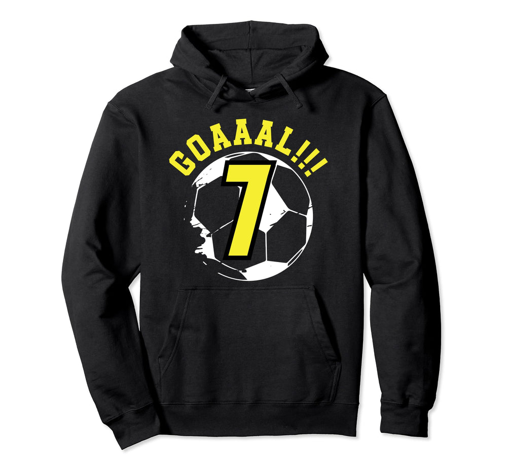 7Th Birthday 7 Years Soccer Football Player Hoodie - Graphic Print Unisex