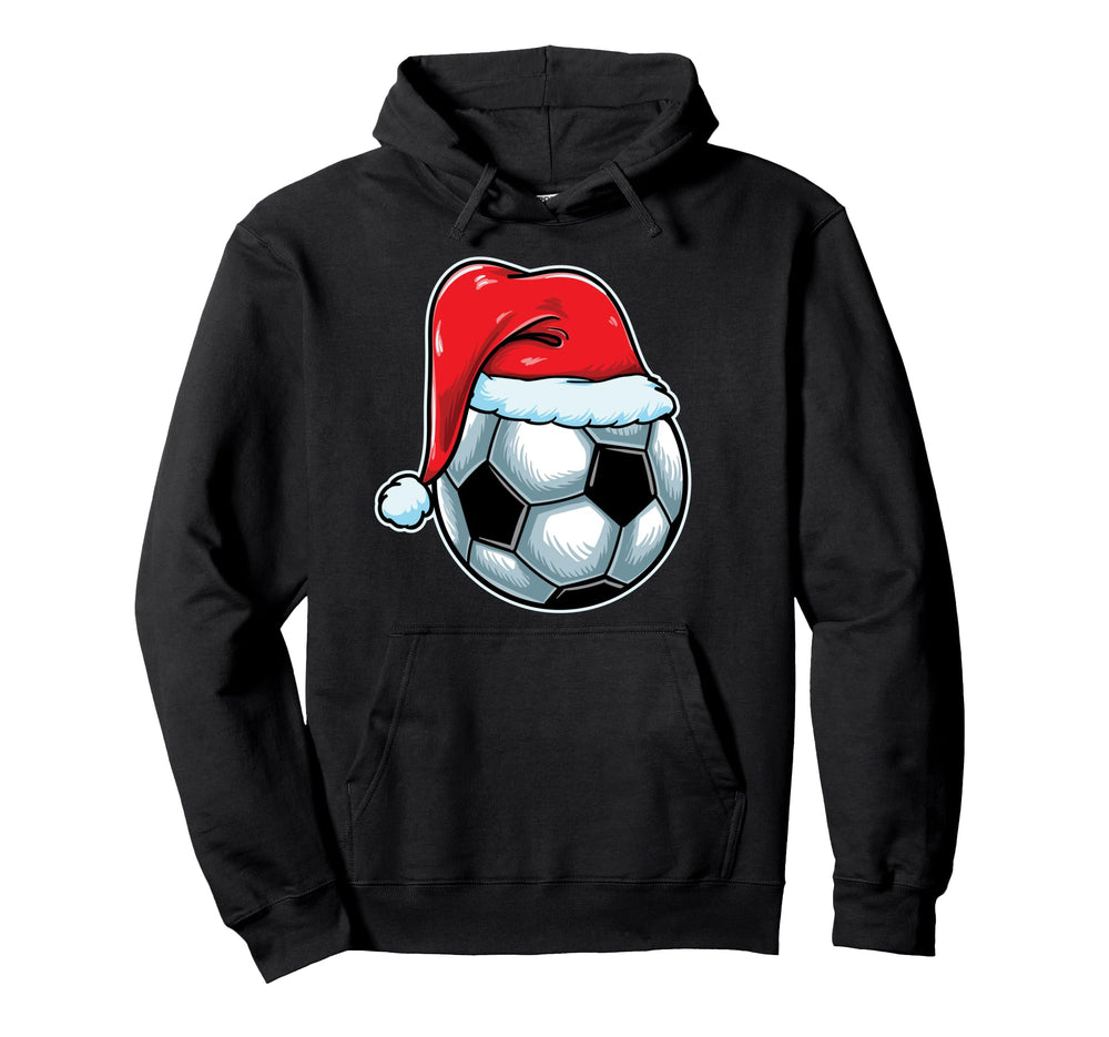 Soccer Ball Santa Hat Lights Coach Hoodie - Unique Graphic for Adults