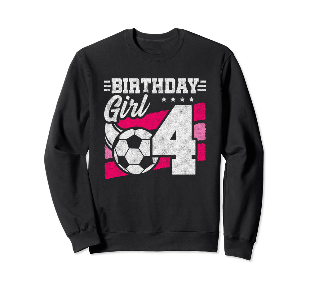 4 Year Old Birthday Soccer Party 4Th Sweatshirt - Graphic Print Unisex
