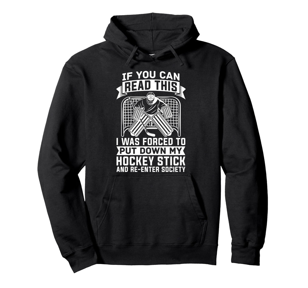 Ice Hockey Goalkeeper Goaltender Ice Hoodie - Minimalist Print for Adults
