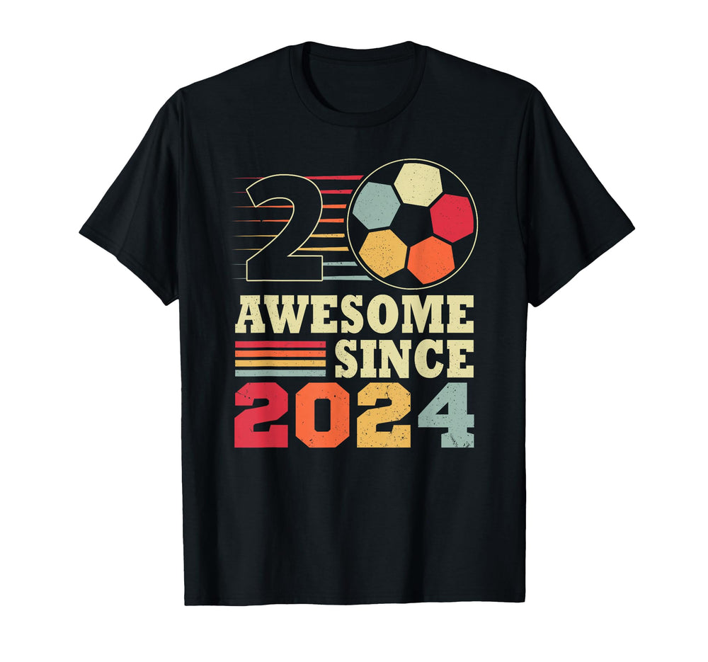 Awesome 2 Since 2024 Soccer 2Nd Birthday T-Shirt - Unique Graphic Men Women