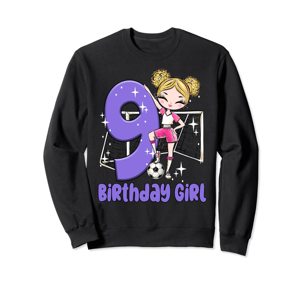 9Th Birthday Soccer Ball Net Sweatshirt - Aesthetic Graphic for Adults