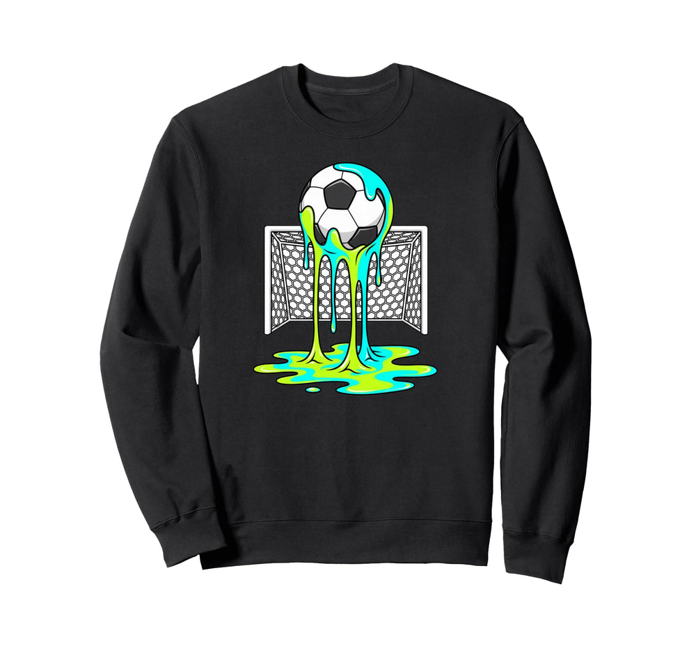Soccer Ice Cream Drip Melting Sweatshirt - Custom Art Print for Adults