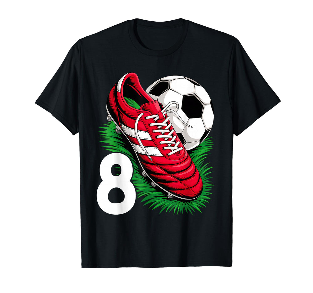 8 Year Old Birthday Soccer Themed Party T-Shirt - Custom Art Print Unisex