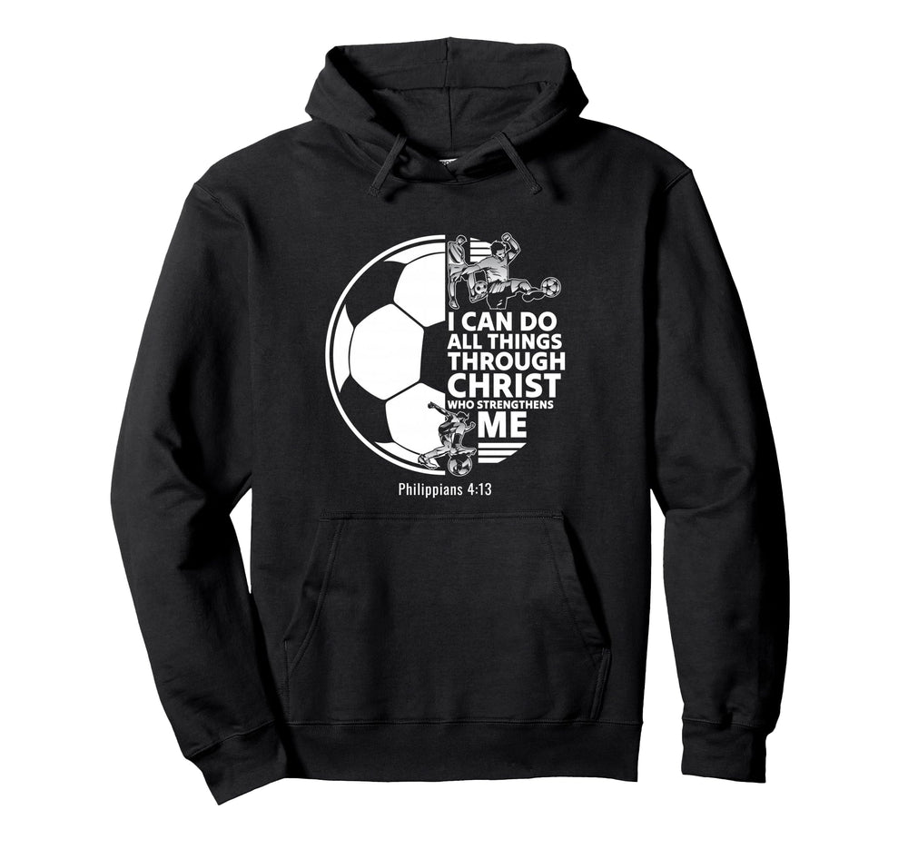 Christian Soccer Faith Verse Hoodie - Casual Everyday Wear Men Women